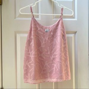 A NEW DAY Pale Pink/Mauve solid floral Spaghetti Strap Tank Top - Sz M